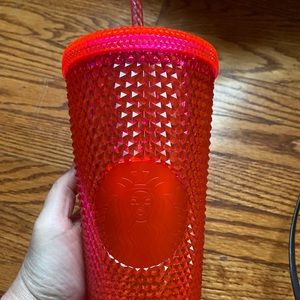 Hot pink/red Faceted Starbucks cup